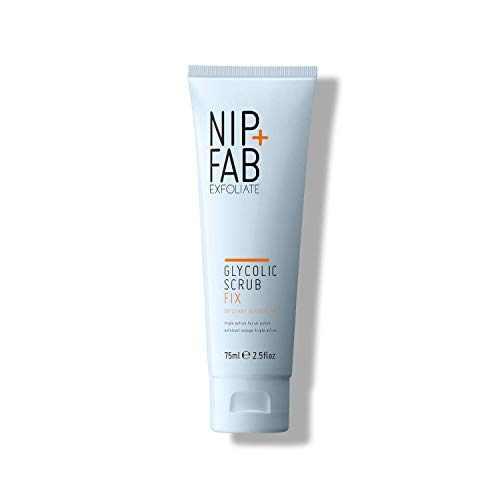 Nip + Fab Glycolic Acid Fix Face Scrub with Salicylic Acid, AHA/BHA Exfoliating Facial Cleanser Polish for Refining Pores Skin Brightening, 75 ml 2.5 fl oz