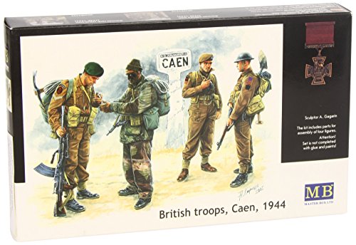 밀리터리 피규어 Master Box British Troops Caen 1944 4 Figure Model Building Kits 135 Scale