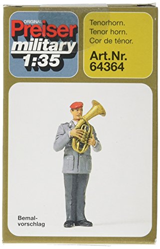 밀리터리 피규어 Preiser 64364 Military Modern German 아미 BW Unpainted Band Plastic Kit Male Tenor Horn Player 135 Scale Figure Model