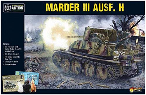 Bolt Action Marder III Ausf. H Tank 1:56 WWII Military Wargaming Plastic Model Kit
