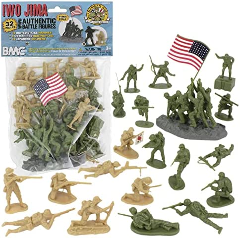 밀리터리 피규어 BMC WW2 Iwo Jima Plastic 아미 Men - 32 American Japanese Soldier Figures