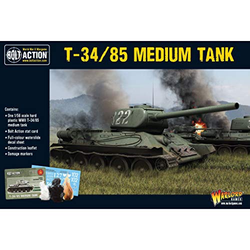 밀리터리 피규어 Bolt Action Soviet T34/85 Medium Tank 156 WWII Military Wargaming Plastic Model Kit