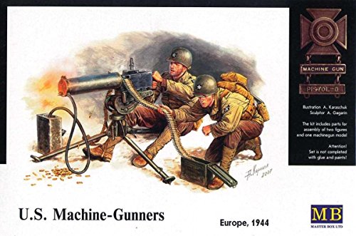 밀리터리 피규어 Master Box WWII US Machine Gunners 2 Browning M1917A1 MG Figure Model Building Kits 135 Scale