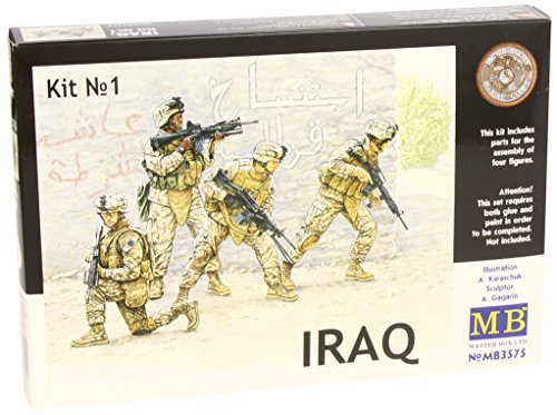 밀리터리 피규어 Master Box USMC Soldiers Iraq 세트 # 1 4 Figure Model Building Kits 135 Scale
