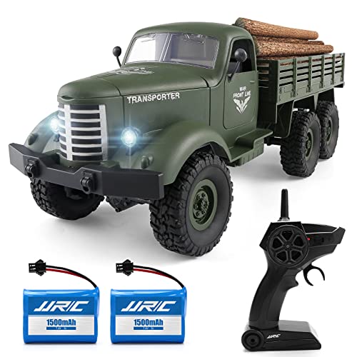 Rc Cars Rc Trucks Military Off-Road Crawler Rc Trucks, 1:16 Scale 6WD 2.4Ghz Remote Control Trucks Army Cars Toys for Boys Adults and Kids