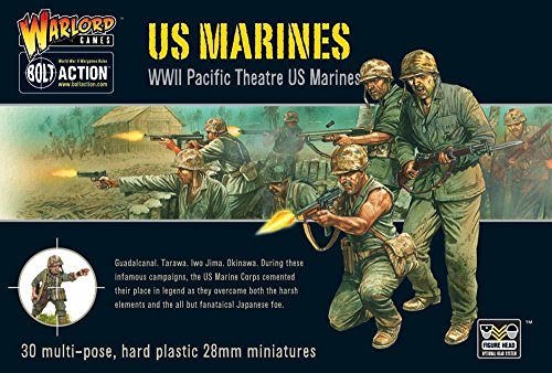 밀리터리 피규어 Blot Action US Marines Pacific Theater 156 WWII Military Wargaming Figures Plastic Model Kit