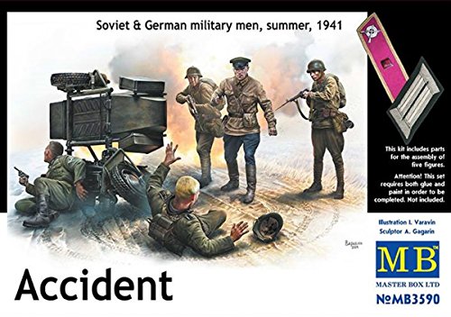 Master Box Models Accident, Soviet and German Military Men, Summer 1941 - 5 Figures Set (1/35 Scale)