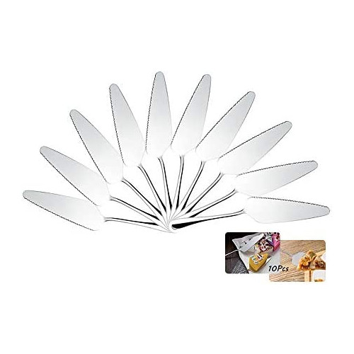 STONCEL 스테인레스 스틸 Pie Cake Server Mirror Finished Onside Fine Serrated Edge 5-PACK