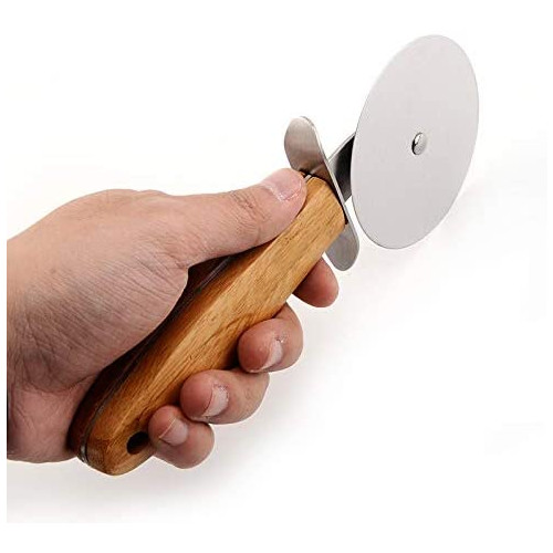 피자커터 Pizza Cutter Wheel Stainless Steel Pizza Slicer Sharp Blade with Bamboo Handle Ideal For Pizza Pies Waffles and Dough Cookies &hellip 207.5
