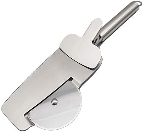피자서버커터 ZAIROU 4 1 Pizza Cutter Wheel Cake also Spatula Super Sharp Easy Clean Slicer