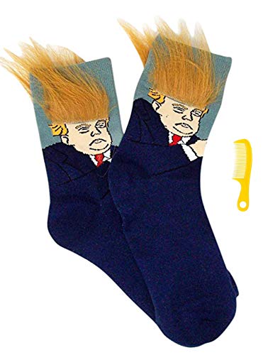 핵인싸템 3D 트럼프헤어 양말 + 미니 빗 2020 Donald Trump Socks 헤어 Comb 성인 Mens 여성 Navy wig