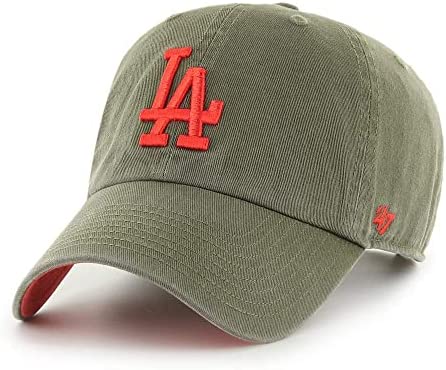 야구모자 47 Brand New York Yankees Clean Up Dad Hat Cap Strapback Moss Olive Green/White