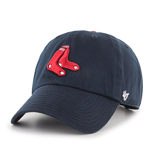 야구모자 47 Brand Boston Red Sox Clean Up 조절되는 Hat - 남녀공용 NavyNavy-Blue