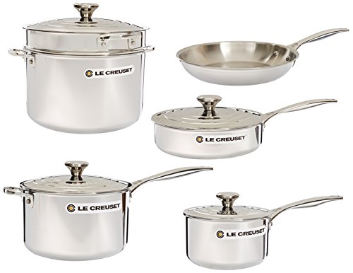 르크루제 Le Creuset SSP14110 Tri-Ply Stainless Steel Cookware Set 10-Piece