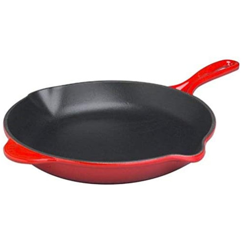 르크루제 르크루제 Le Creuset Enameled Cast-Iron 10-1/4-Inch Skillet with Iron Handle Cherry