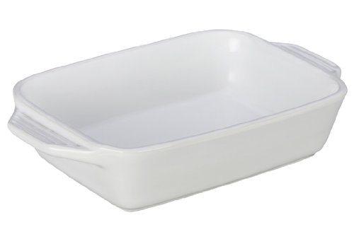 르크루제 Le Creuset PG1047S-1816 Stoneware Rectangular Dish 7 by 5-Inch White