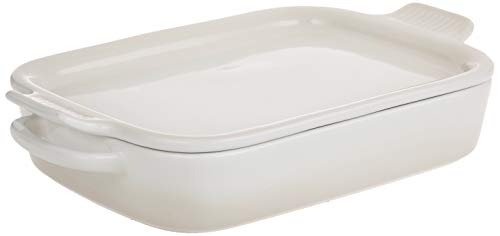 르크루제 Le Creuset PG2015-13716 Rectangular Dish with Platter Lid 14 3/4&quotx9&quotx2 1/2" 2.75 qt. Meringue