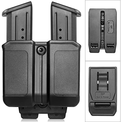 GUN & FLOWER Universal Magazine Pouch Belt 클립 Mag Holder fit 9mm .40 Caliber Double Stack Glock S&W Springfield Ruger Sig Beretta Taurus Walther CZ H&K Pistols