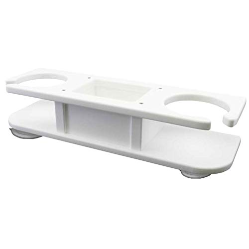 Taco Marine P01-2000W Two-Drink Poly Holder Catch-All - White