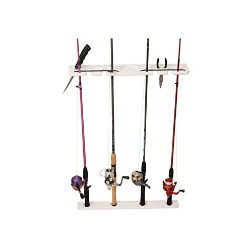 Taco Marine Polyethylene 4-Rod Transom Mount Tackle Rack 23-1/4-Inch Length/4-Inch Depth White Finish