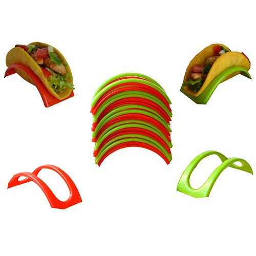 세트 24 Taco Holders pcs 1팩 소프트 Hard Shells 12 Red Color 그린 BPA Free Dishwasher Microwave Safe