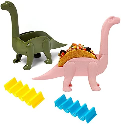 핑크 공룡 타코 홀더 DinoHome Long Neck Dinosaur Taco Holder Stand Holds 2 Tacos
