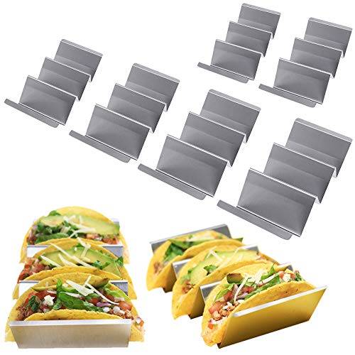 DeELF 5 Packs Taco Holders 스테인레스 스틸 Stand 메탈 Rack Hold Up 15 Tacos Oven Dishwasher Safe