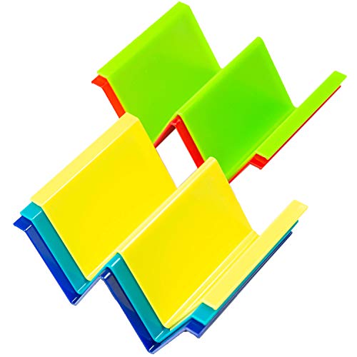 Youngever Taco Holder Stand 세트 5 Large Regular Size 플레이트 Truck Tray 스타일 ABS Material Very Hard Sturdy Dishwasher Top Rack Safe Microwave