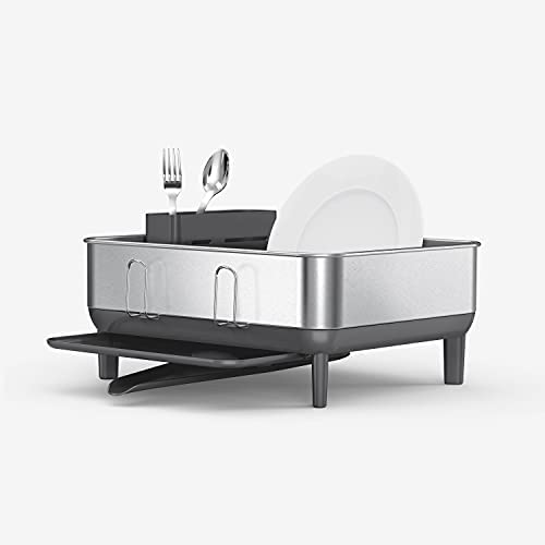 simplehuman Steel Frame Dish Rack Wine Glass Holder Fingerprint-Proof 스테인레스 스틸 Grey