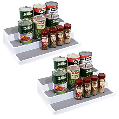 YCOCO 3-Tier Spice Rack Step Shelf Cabinet Non Skid Kitchen Organizer 방수 2 Pack