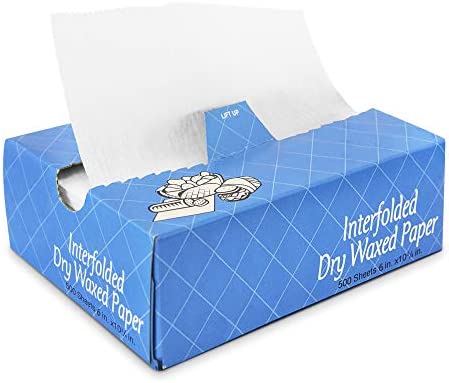 500팩 Interfolded Food Deli Dry Wrap Wax Paper Sheets Dispenser Box Bakery Pick Up Tissues 6 x 10.75 Inch