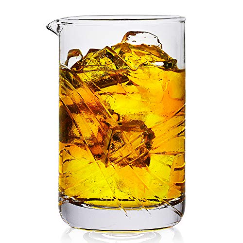 칵테일바 세트용품 Cocktail Mixing GlassCrystal Seamless Mixing Pitcher with Thick BottomPremium Stir Glass for Home and Bar20oz Perfect Yarai style Pitcher for Stirring Drinks
