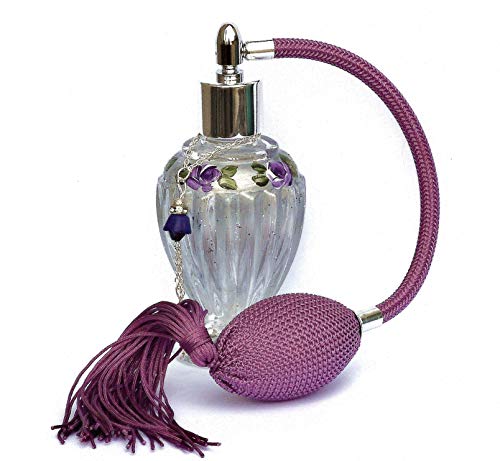 향수병 분무기 Vintage 스타일 Victorian Glass 향수 Bottle Atomizer Bulb Tassel Hand Painted 라벤더 Roses Romantic Decor