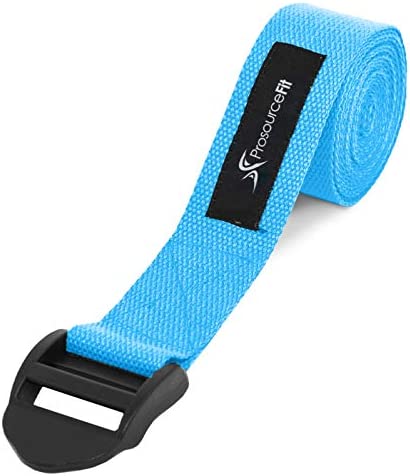 Prosource Fit Cinch Buckle Yoga Strap Durable Cotton 8ft. x 1.5in Stretching Holding Poses Physical Therapy
