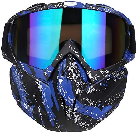 Outamateur Motorcycle Goggles 마스크 - Tactical Glasses Detachable 조절되는 Windproof Outdoor Paintball Airsoft Face Shield 어린이 Youth Men Women
