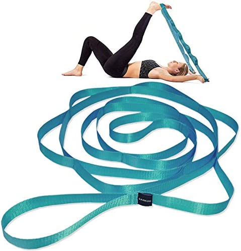 SANKUU 12 Loops Yoga Stretch Strap Physical Therapy Exercise Instruction