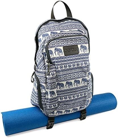 Kindfolk Yoga Mat 백팩 Two Straps Patterned Canvas