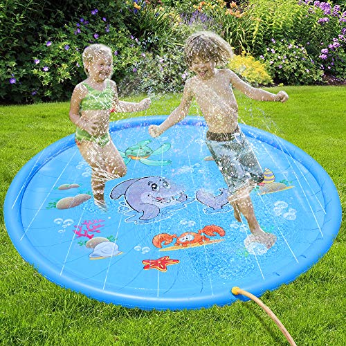 Sprinkle & Splash Play Mat - 68 Water Sprinkler Kiddie Outdoor Outside Pool 토이 Toddlers 어린이 Infants 소년 소녀 Perfect Inflatable Summer pad