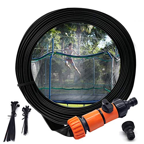 집콕 물놀이 아이템 스프링클러 매트 Tesmotor Trampoline Sprinkler Outdoor Water Park 어린이 Summer Fun Outside 토이 Attached on Safety Net Enclosure（39ft）