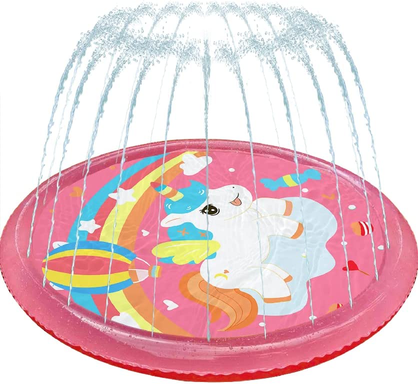 Soopotay Splash Pad Toddlers & 어린이 Play Mat 68 1 2 3 4 5 Year Old Boy Girl Water Sprinkler Outdoor Play-Octopus Blue