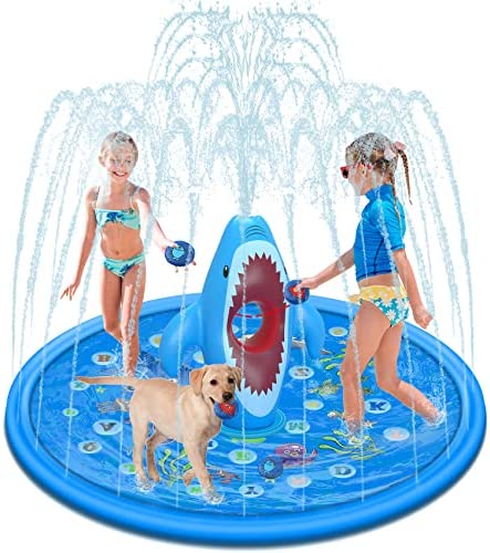 Tobeape Upgraded Sprinkler Splash Pad 어린이 Inflatable Outdoor Water Mat 토이 Wading Swimming Pool 68 Kiddie Summer 1-12 Years Old Toddler 소녀 Boys