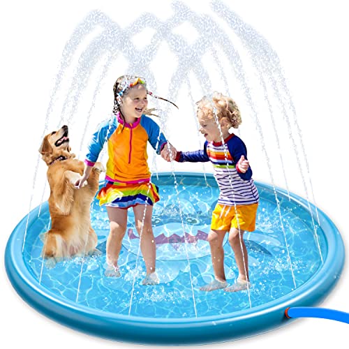 집콕 물놀이 아이템 스프링클러 매트 JOYIN Sprinkler 어린이 68" Shark & Splash Plat Mat Toddlers Outdoor 토이 Pad