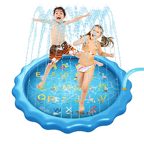 IOKUKI Sprinkler Kids,Splash Pad Water Balloons Quick Fill,Outdoor Toys,Baby Wading Pool Learning,68 Splash Play Mat Toddler 소녀 Boys