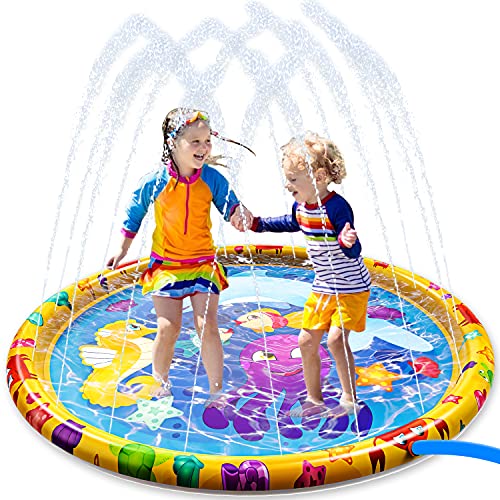 집콕 물놀이 아이템 스프링클러 매트 JOYIN Sprinkle & Splash Play Mat 60&rdquo Outdoor Water Sprinkler 토이 어린이 Toddlers Pad