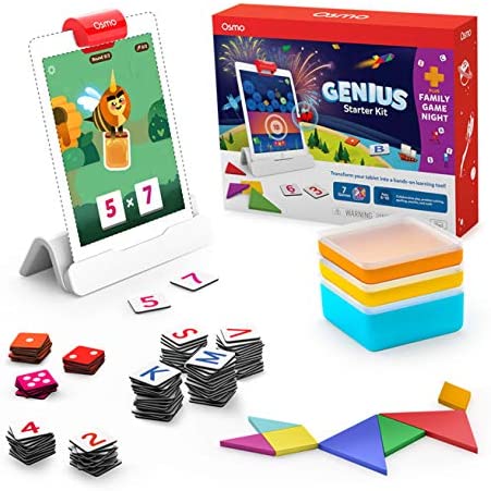 Osmo - Genius Kit Fire Tablet 5 Hands-On Learning Games Ages 5-12 Problem Solving & Creativity STEM Base Included Amazon Exclusive