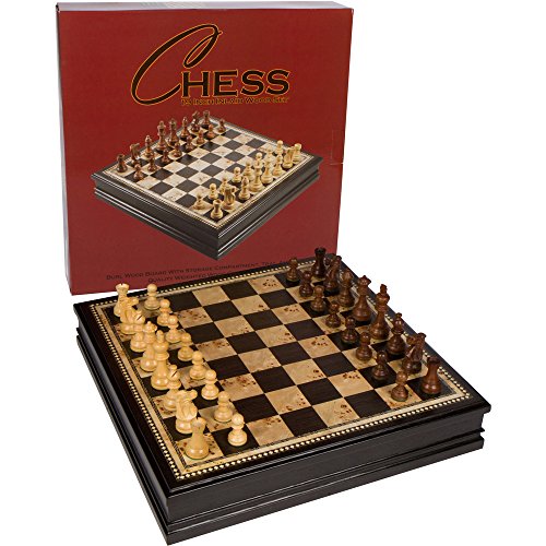 Adrienne Chess Inlaid Burl 우드 Board Game Weighted Wooden Pieces Extra Large 19 x Inch Set