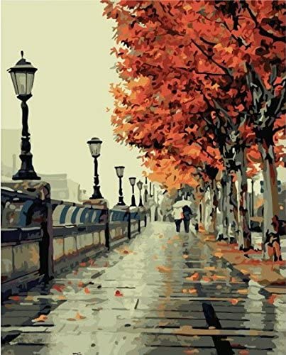 Colour Talk Paint Numbers 성인 어린이 DIY Oil Painting - Romantic Love Autumn 16x20 inch