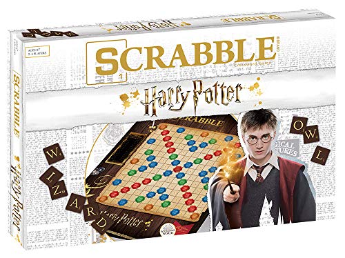 Scrabble World Harry Potter Board Game Official Featuring Wizarding Twist Custom Tiles & Word
