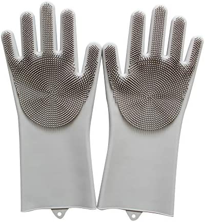 Hot Selling New Products pet Grooming Glove Reusable Silicone Glove with wash Scrubber for Dog, car,Kitchen