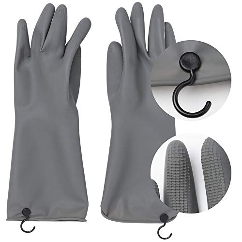 다옹됴 고무장갑 Premium Dish-Washing Non-Slip Gloves with Hang-Dry Loops